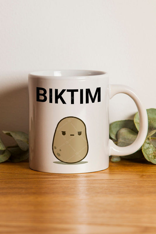 "Bıktım" Çizgi Karakter Baskılı Hediyelik Kupa Bardak