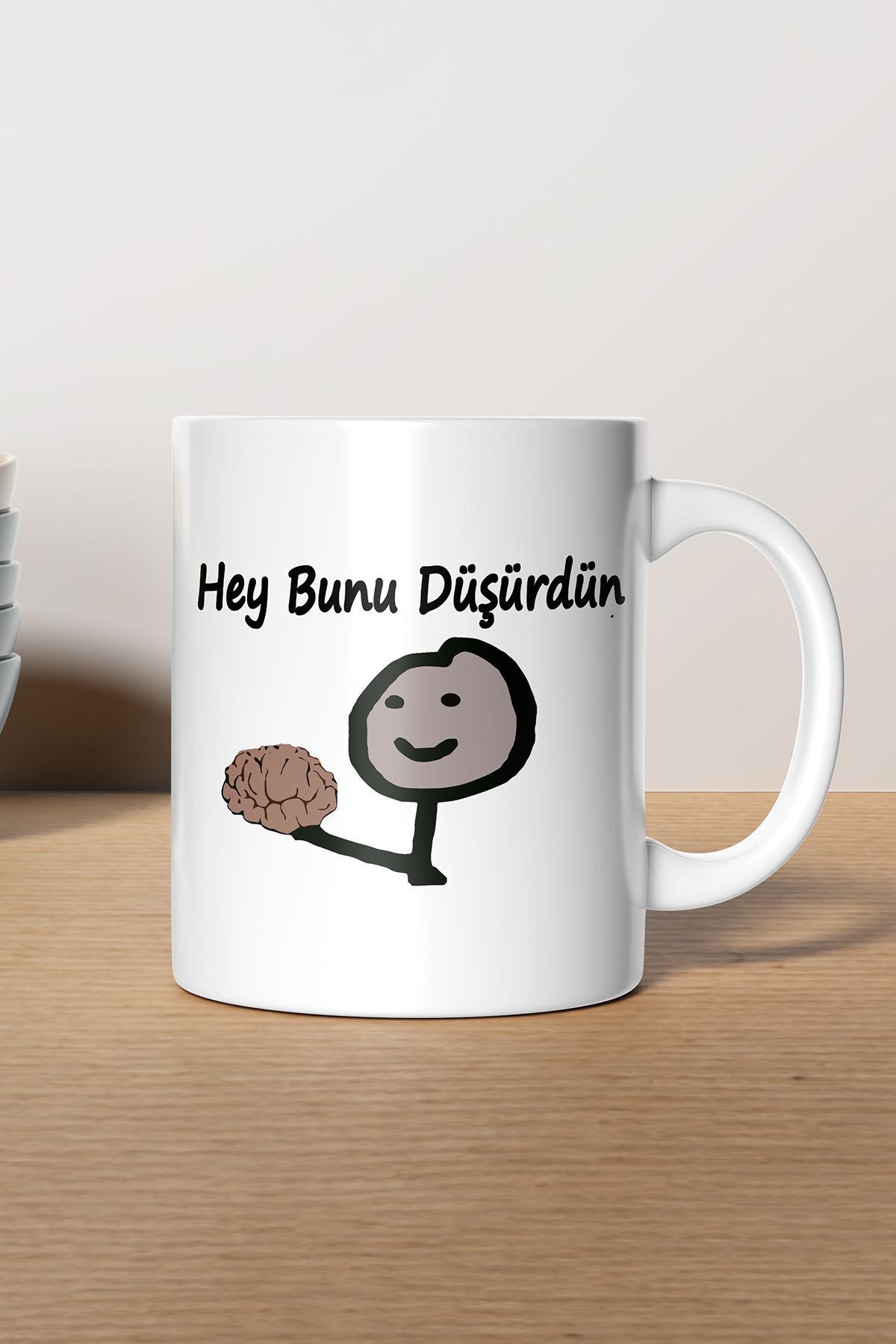 "Hey Bunu Düşürdün" Çizgi Karakter Baskılı Hediyelik Kupa Bardak