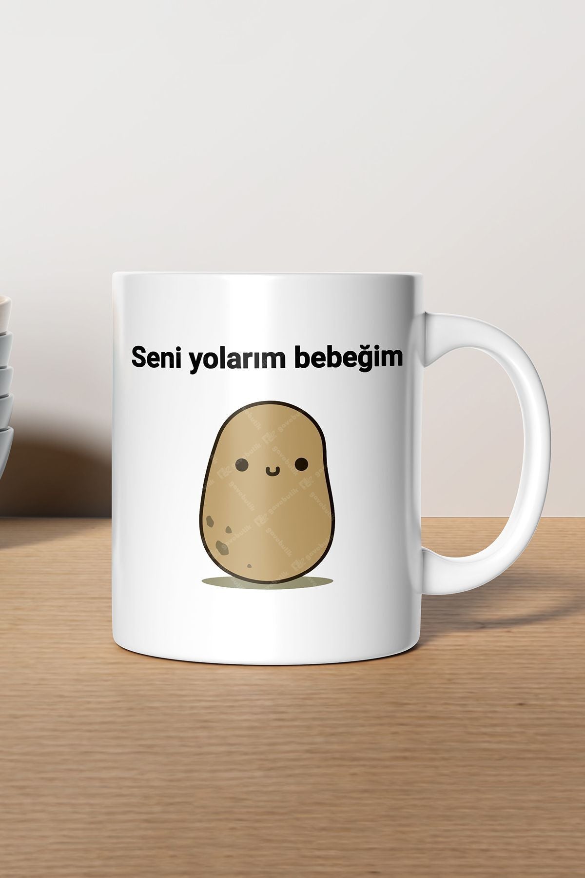 "Seni Yolarım Bebeğim" Çizgi Karakter Baskılı Kupa Bardak