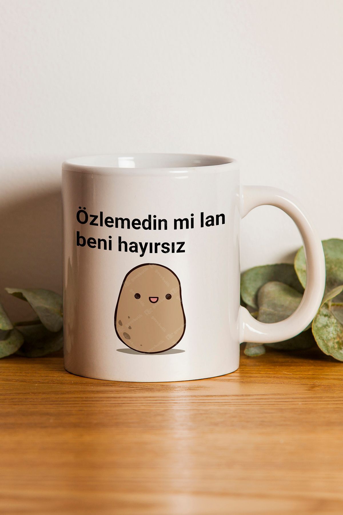 "Özlemedinmi Lan Beni Hayırsız" Çizgi Karakter Baskılı Hediyelik Kupa Bardak