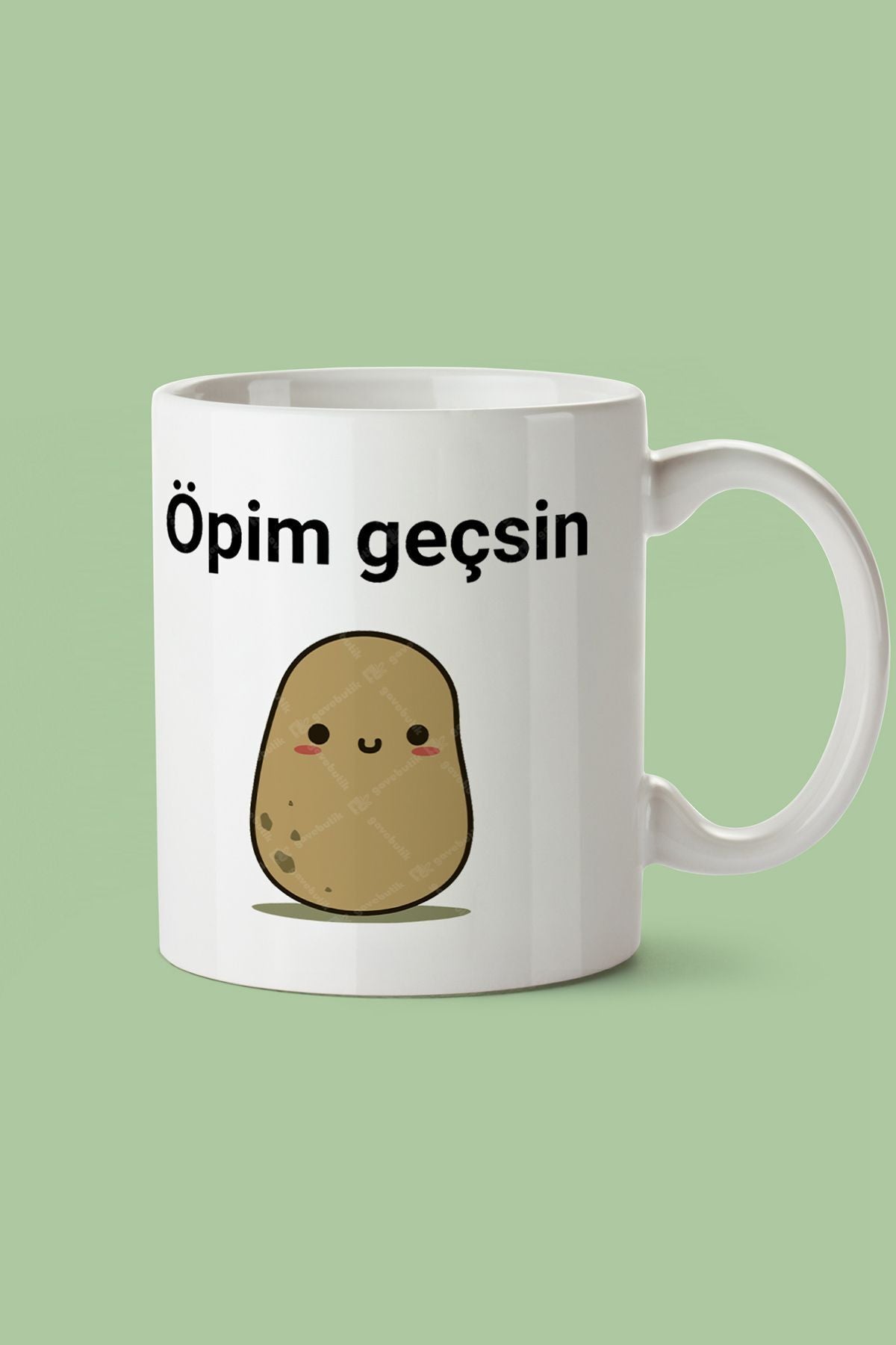 "Öpim Geçsin" Çizgi Karakter Baskılı Hediyelik Kupa Bardak