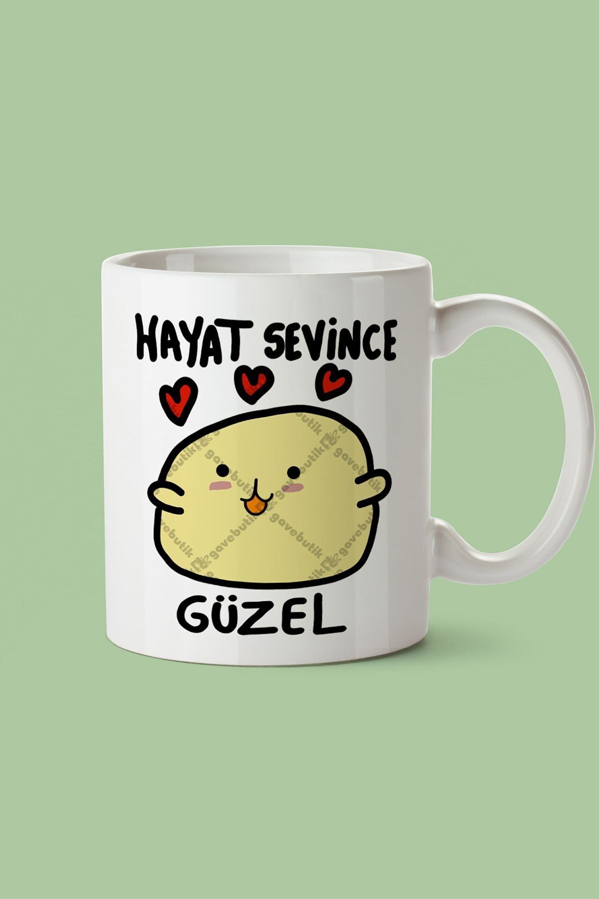 "Hayat Sevince Güzel" Baskılı Kupa Bardak