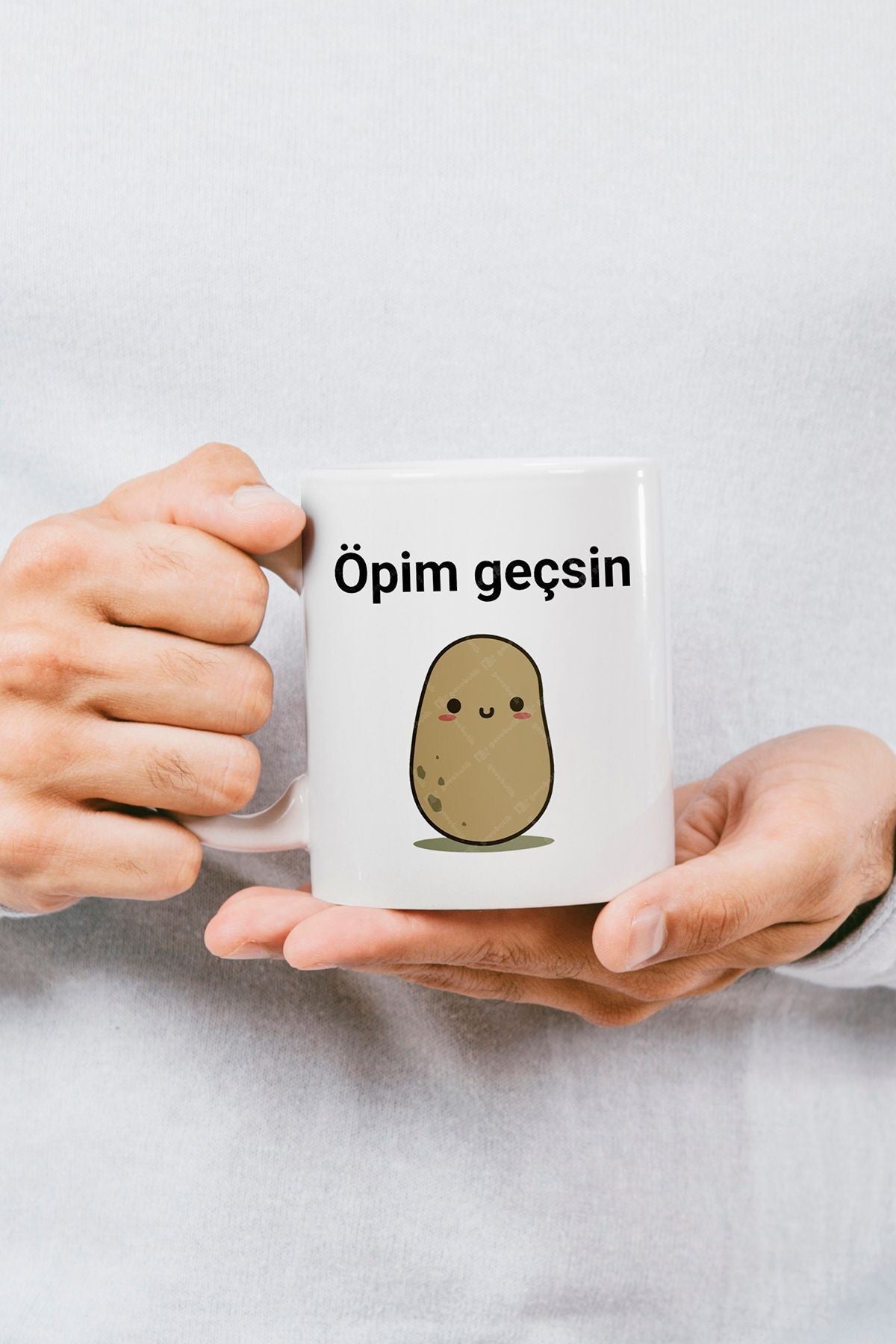 "Öpim Geçsin" Çizgi Karakter Baskılı Hediyelik Kupa Bardak