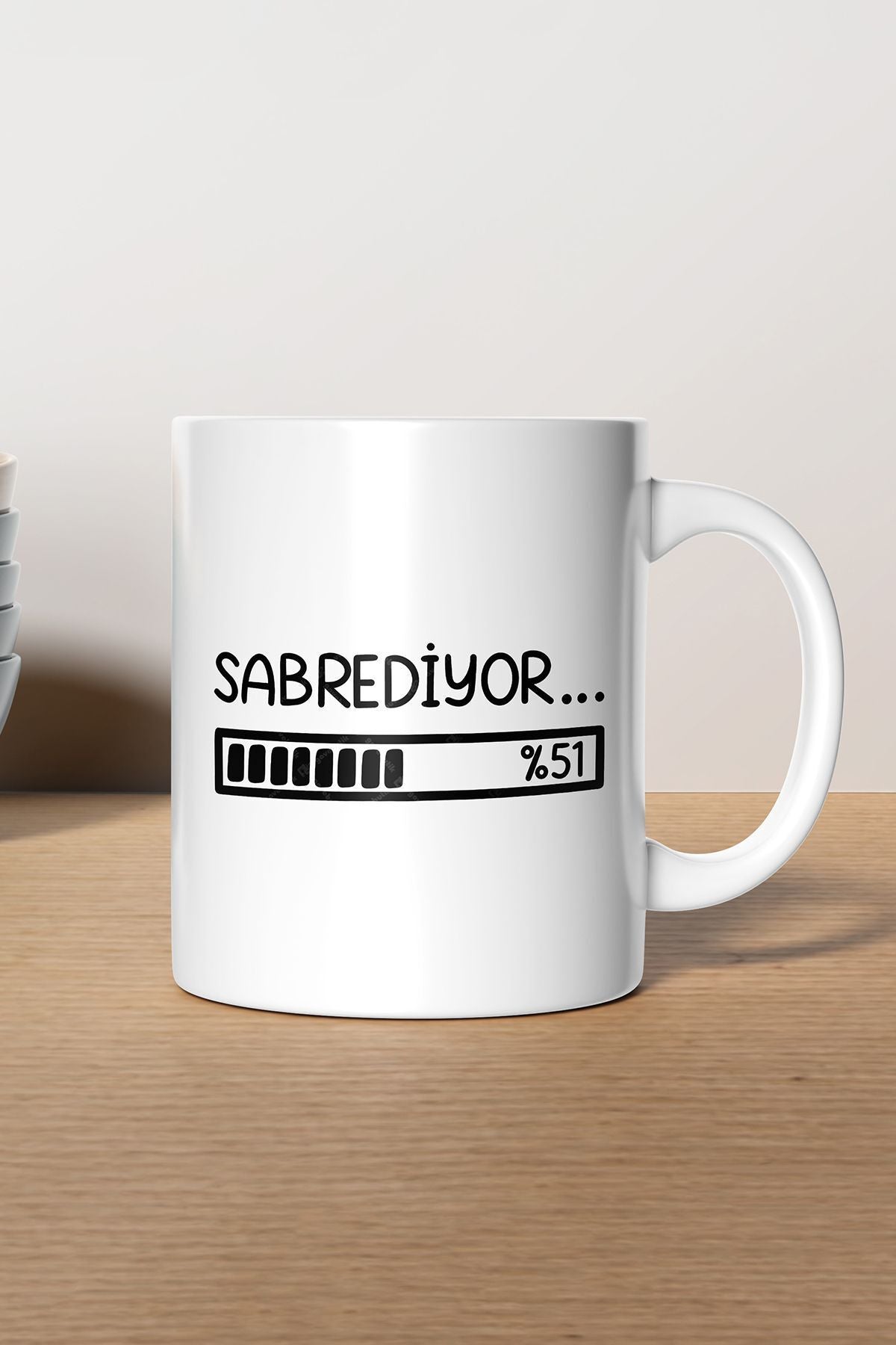 "sabrediyor…" Baskılı Kupa Bardak