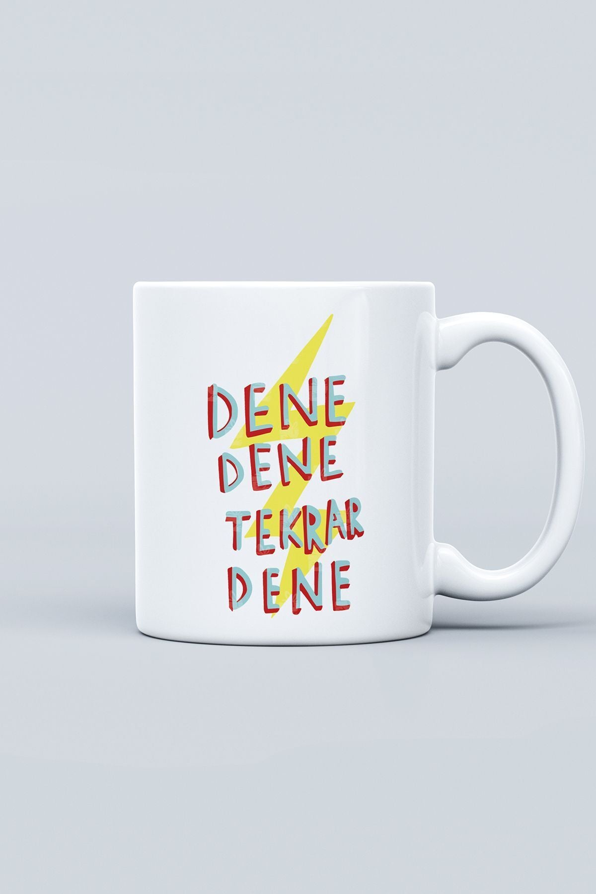 "dene Dene Tekrar Dene" Baskılı Kupa Bardak