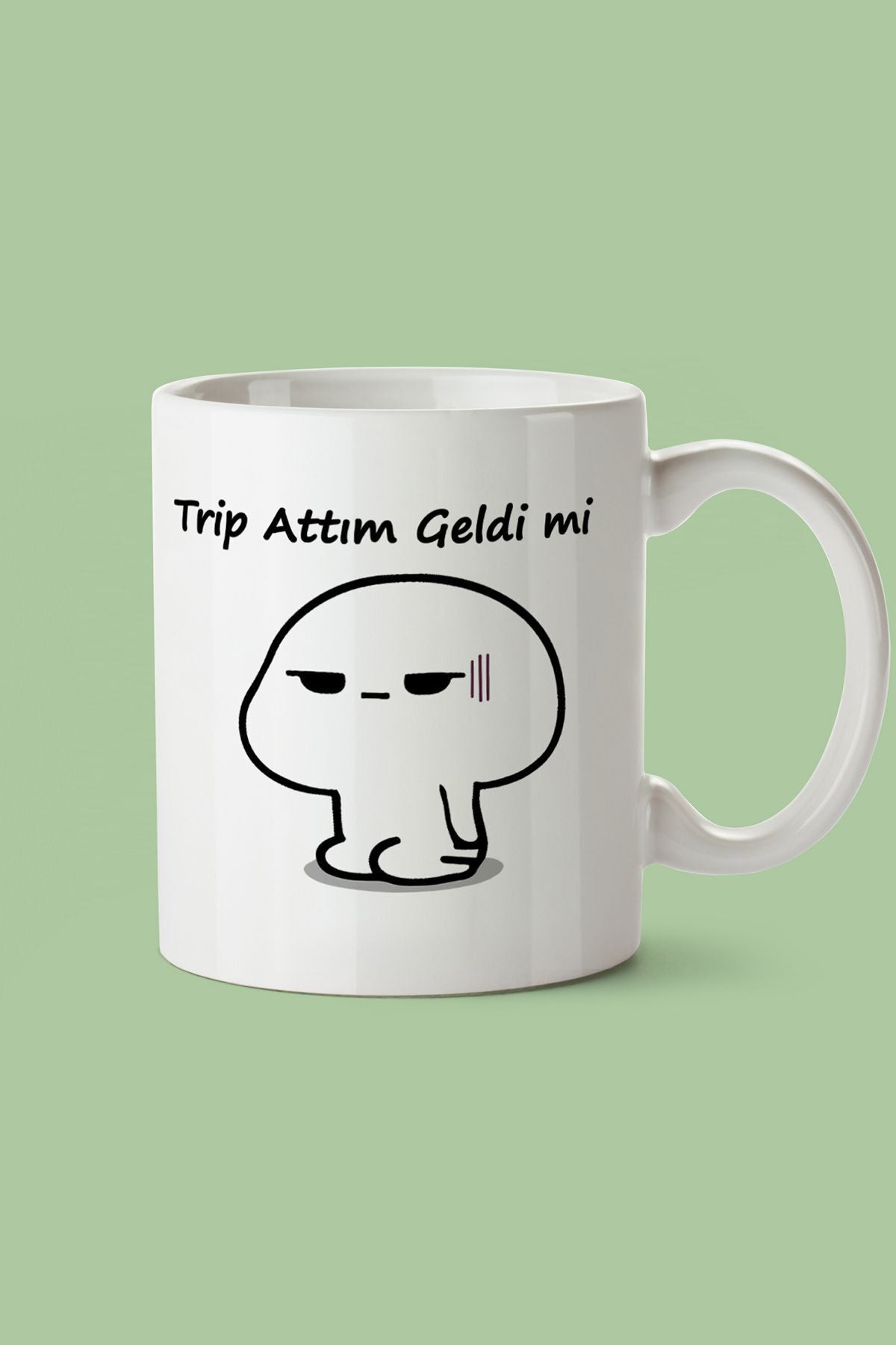 "Trip Attım Geldimi" Çizgi Karakter Baskılı Hediyelik Kupa Bardak