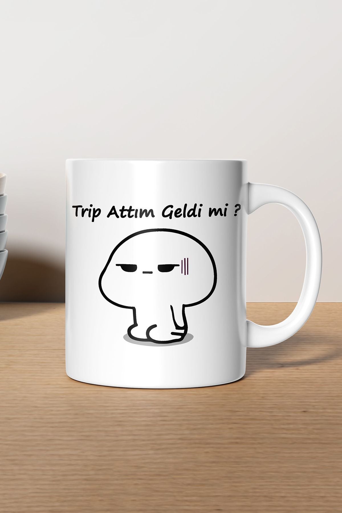 "Trip Attım Geldimi" Çizgi Karakter Baskılı Hediyelik Kupa Bardak