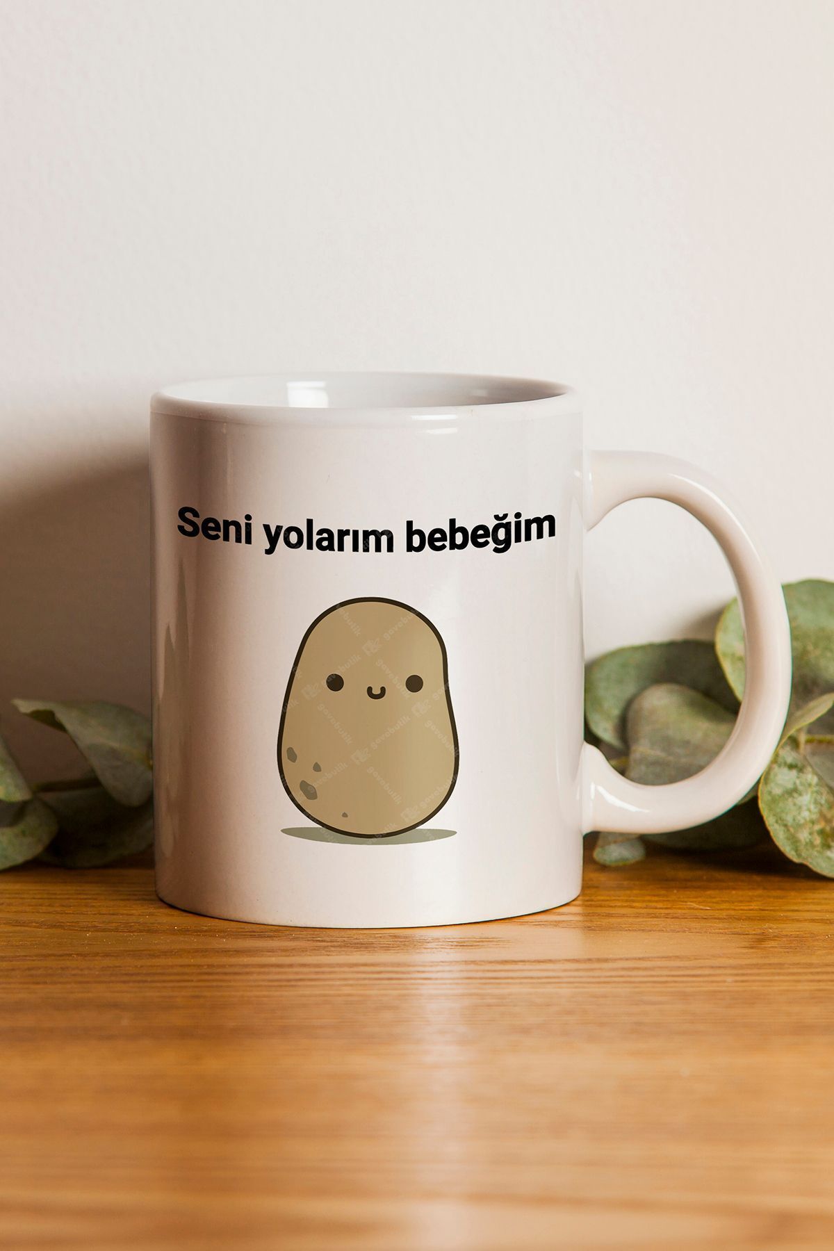 "Seni Yolarım Bebeğim" Çizgi Karakter Baskılı Kupa Bardak