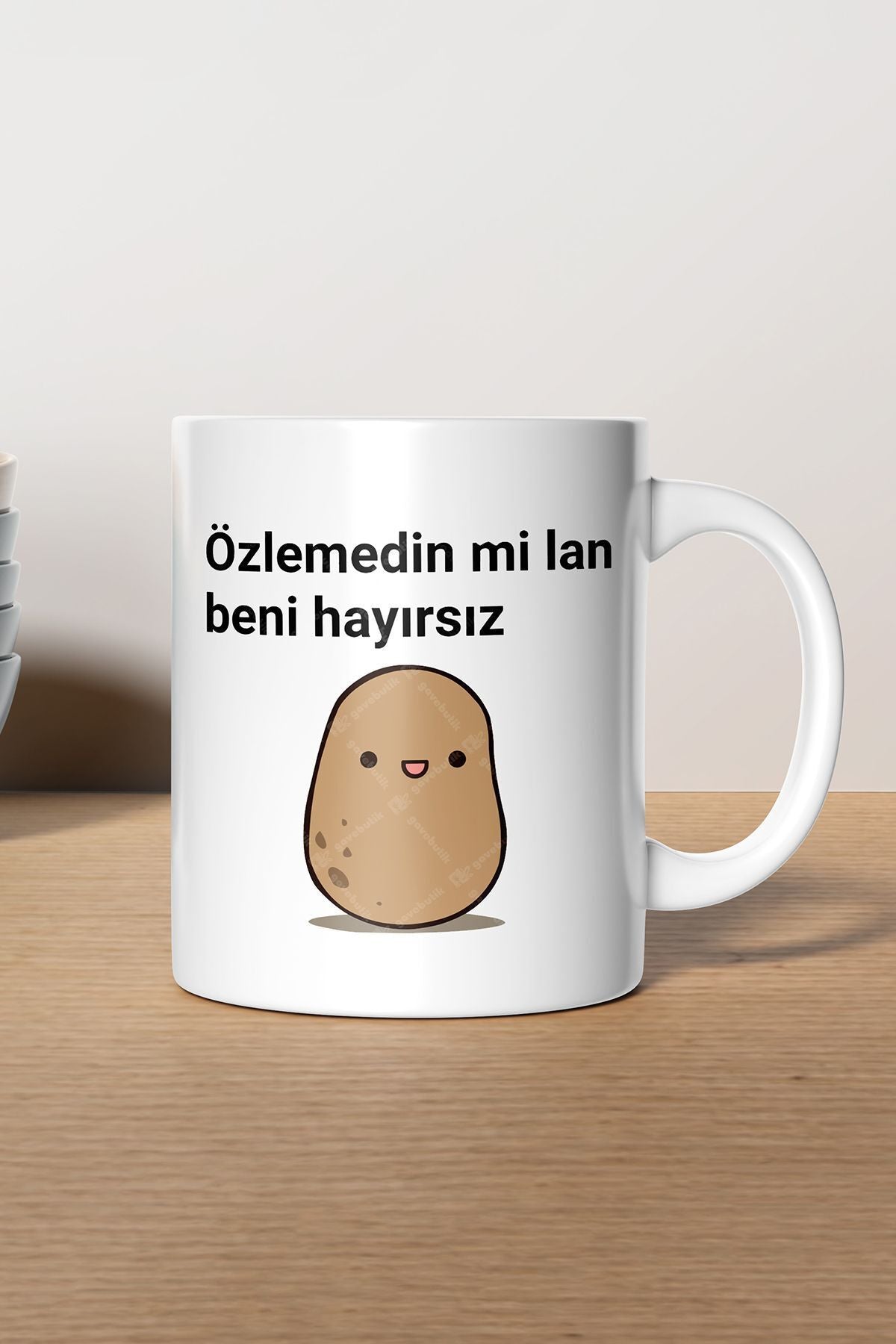 "Özlemedinmi Lan Beni Hayırsız" Çizgi Karakter Baskılı Hediyelik Kupa Bardak