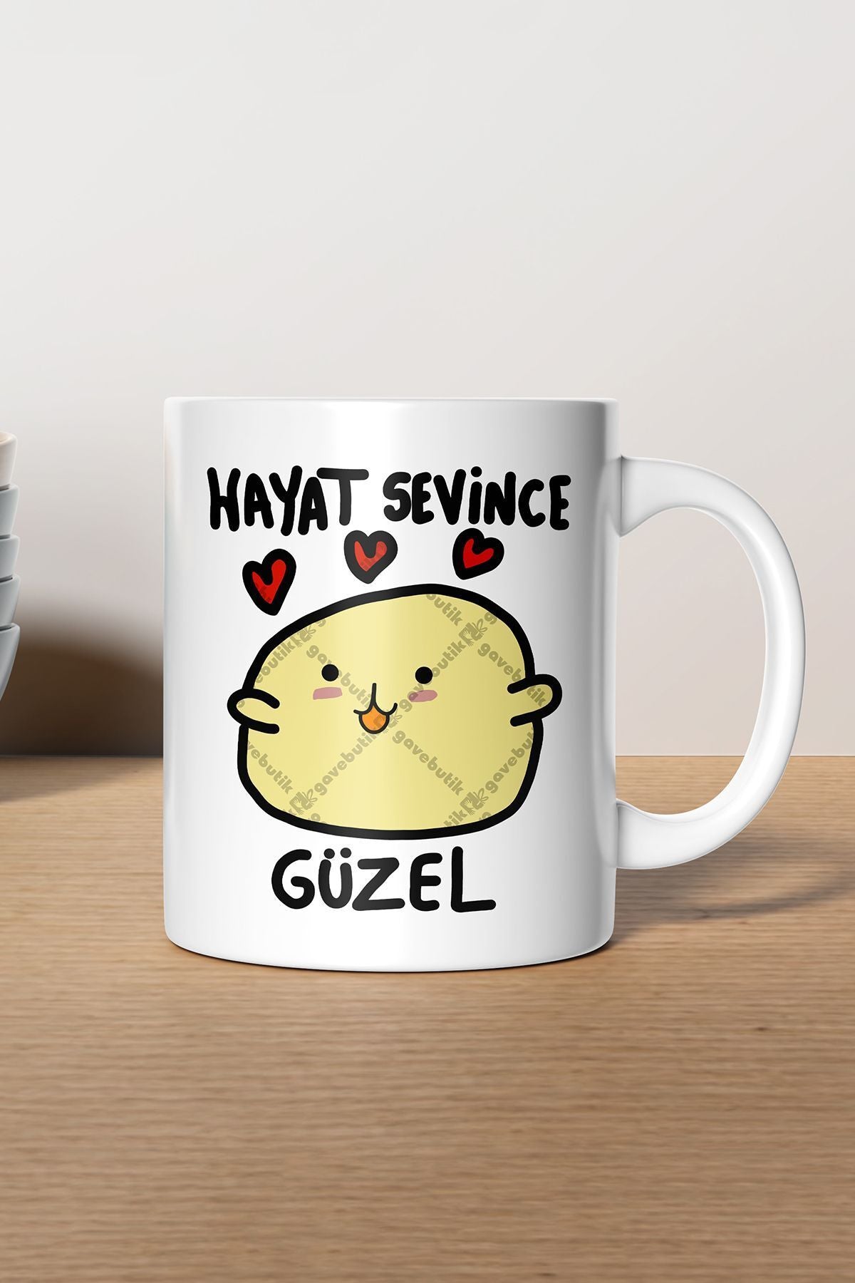 "Hayat Sevince Güzel" Baskılı Kupa Bardak