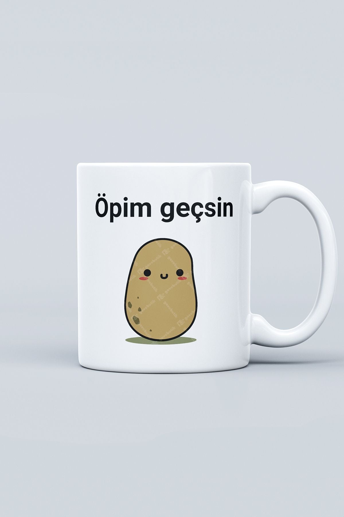 "Öpim Geçsin" Çizgi Karakter Baskılı Hediyelik Kupa Bardak