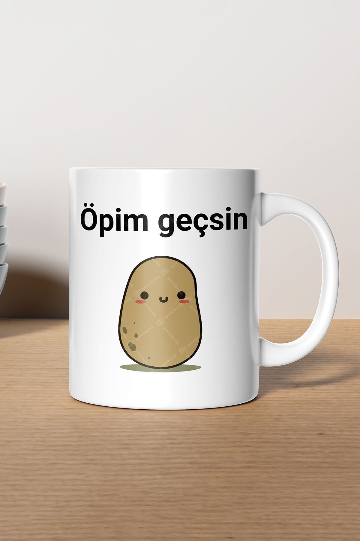 "Öpim Geçsin" Çizgi Karakter Baskılı Hediyelik Kupa Bardak